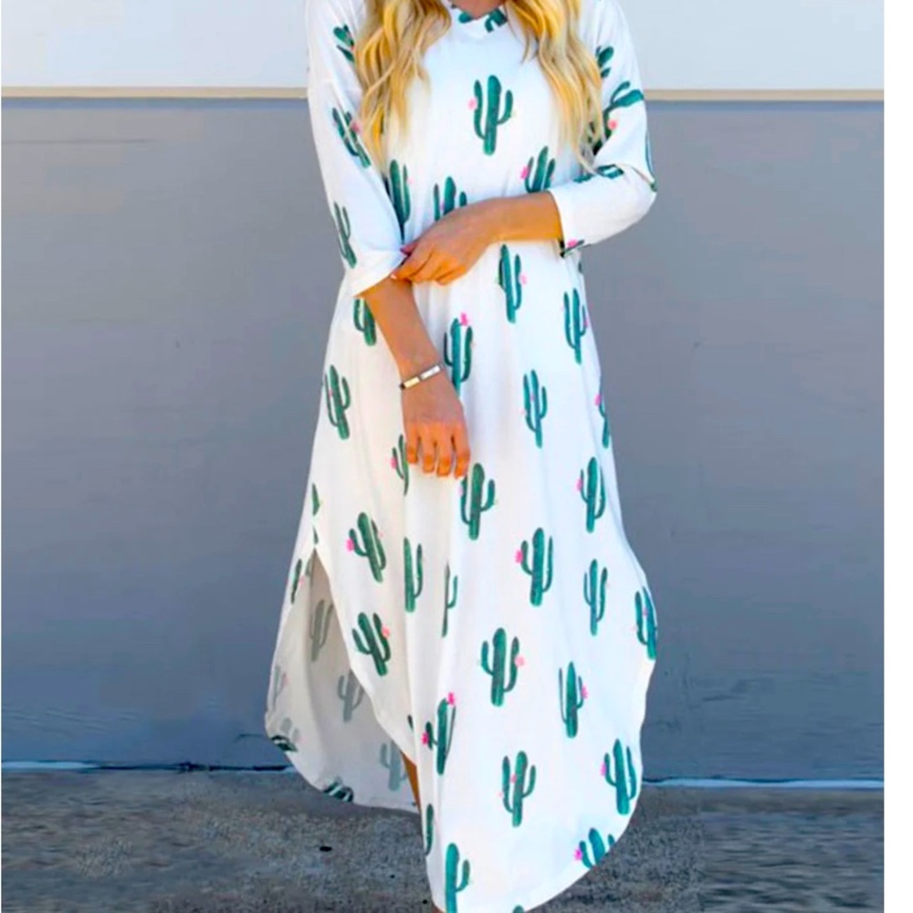 Dress with cactus print
